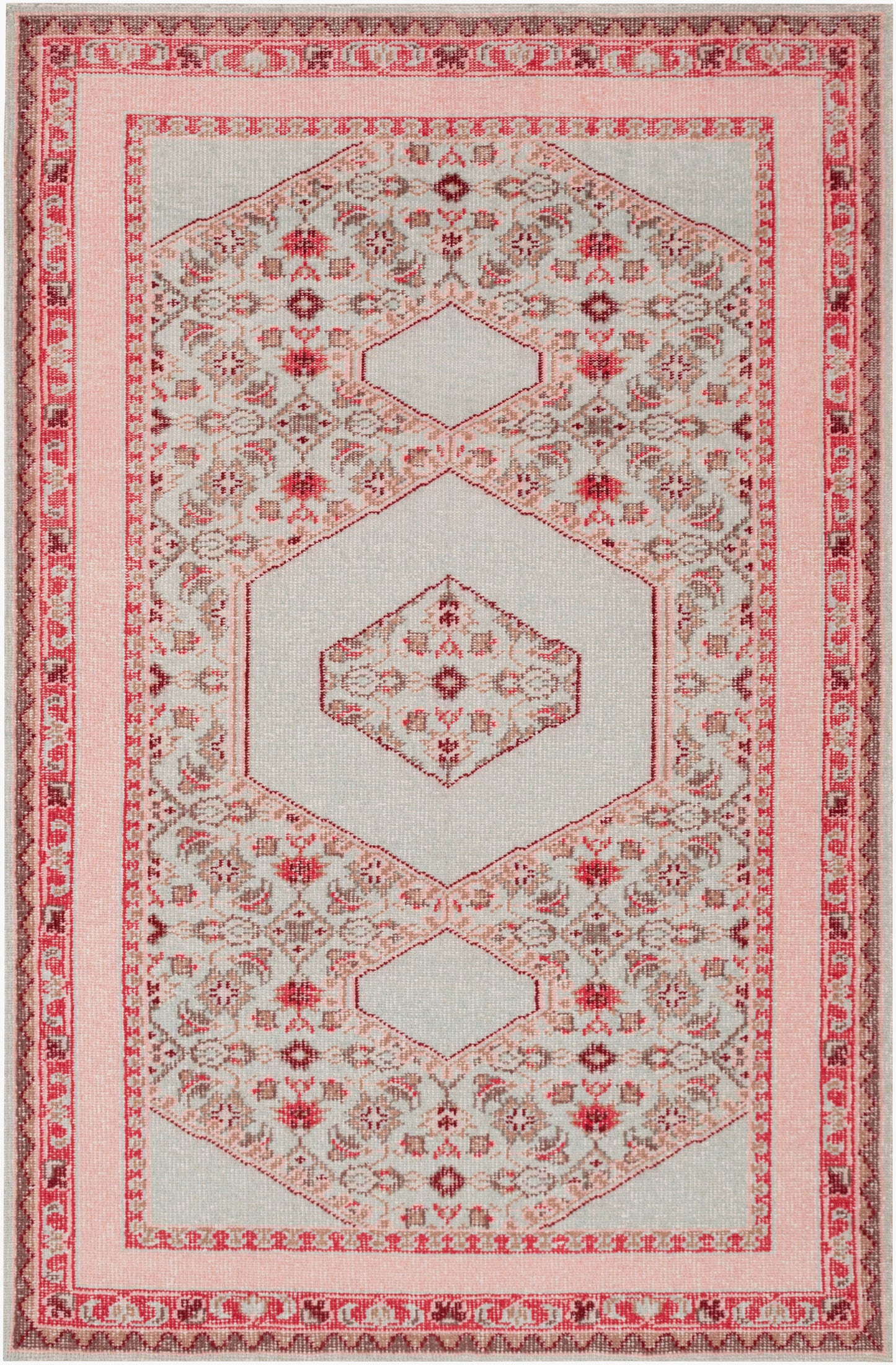 Alfombra de lana hecha a mano Zahra ZHA-4007 de 1,52 m x 2,74 m