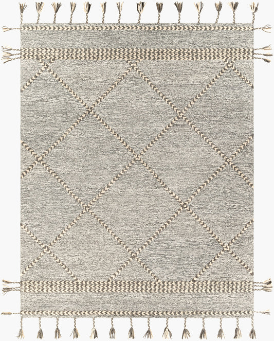 Alfombra decorativa de lana hecha a mano con borlas Zanafi ZTS-2306 de 2' x 3'