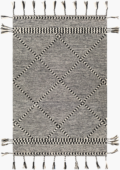 Alfombra de lana hecha a mano con borlas Zanafi ZTS-2307 de 2,7 x 3,6 m