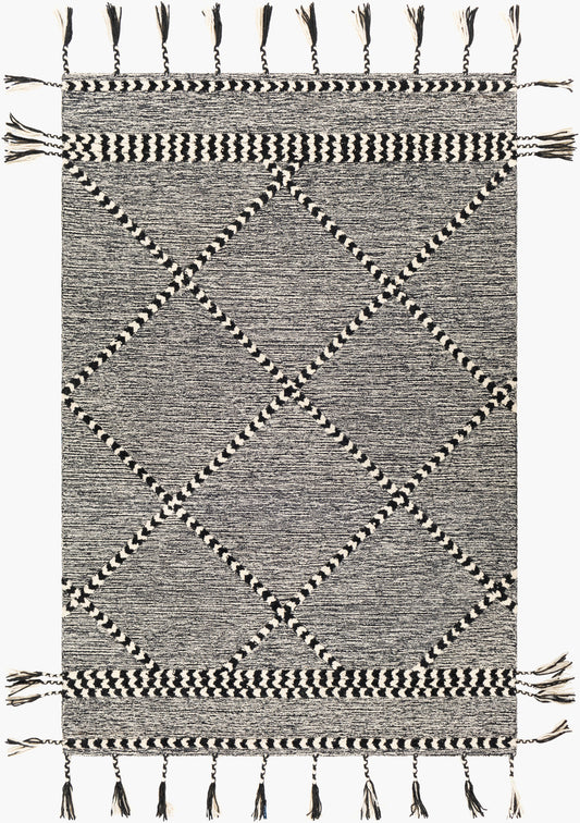 Alfombra de lana hecha a mano con borlas Zanafi ZTS-2307 de 2,7 x 3,6 m