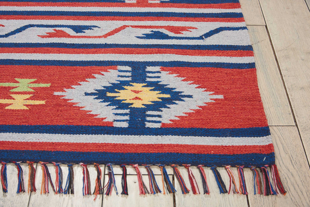 Baja BAJ03 Blue Red Woven Rug