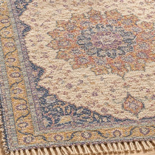 Close-up of the jute weave and fringe on the Coventry COV-2303 hand-woven rug